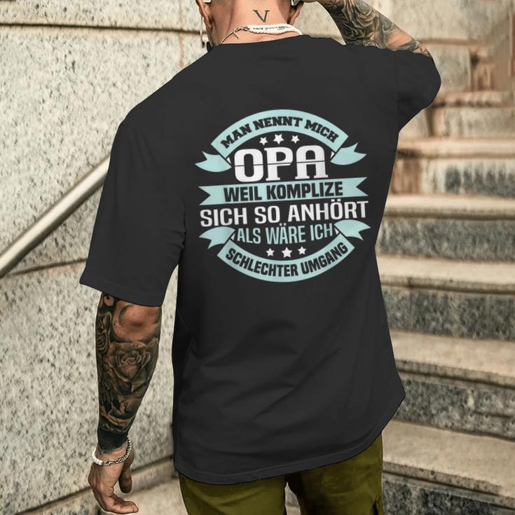 Man Nennt Mich Opa Weil Komplize Grandpa T-Shirt mit Rückendruck Geschenke für Ihn