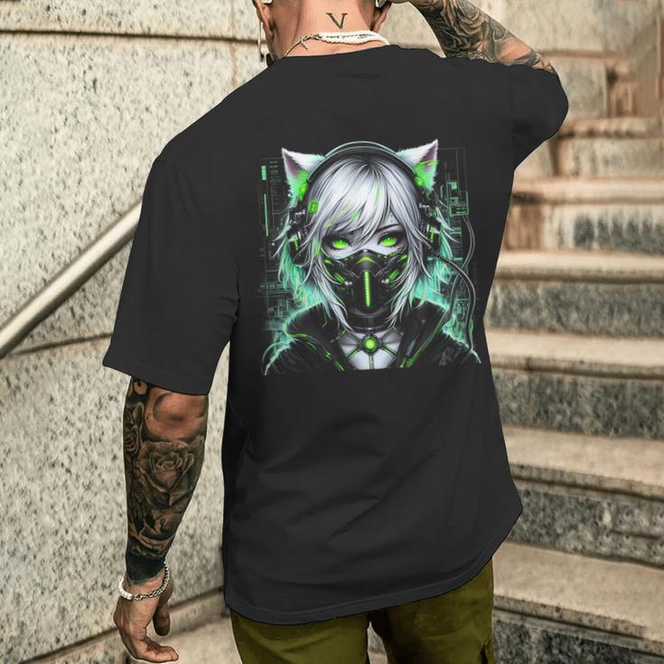 Manga Anime Ästhetische Cyberpunk Techwear Harajuku T-Shirt mit Rückendruck Geschenke für Ihn