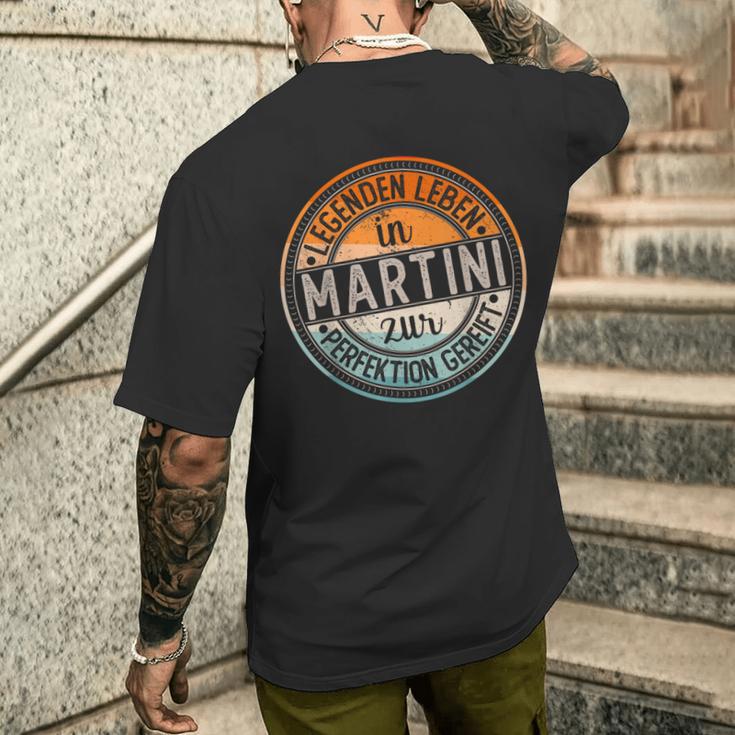 Martini Retro Colours Legends Life In Martini T-Shirt mit Rückendruck Geschenke für Ihn