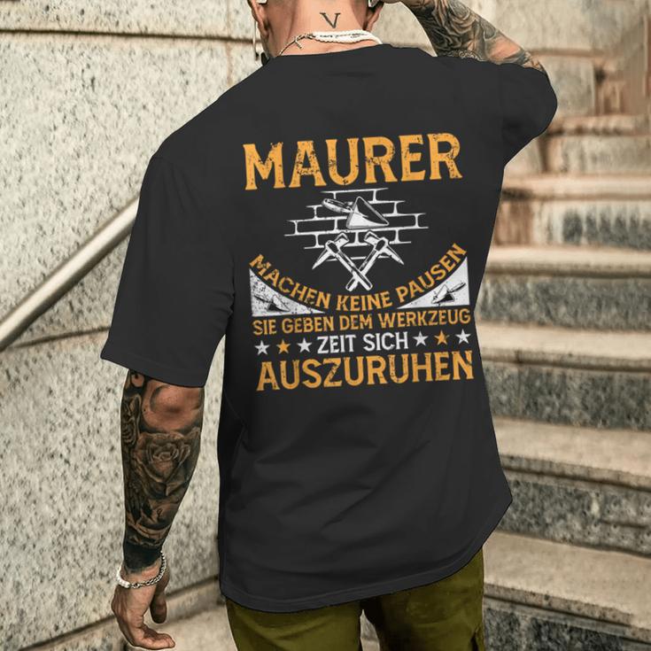 Maurer Masonermeister Bricklayer's T-Shirt mit Rückendruck Geschenke für Ihn