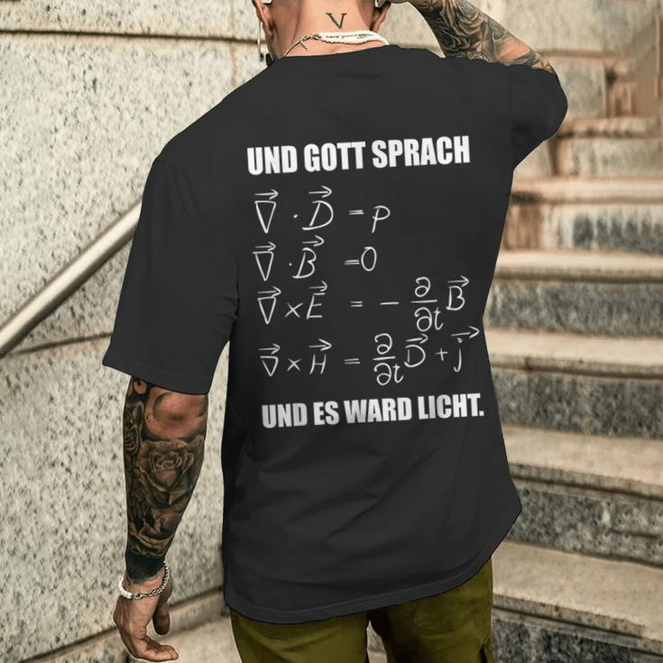 Maxwell Gott Sprach Und Es Ward Licht God Speech And T-Shirt mit Rückendruck Geschenke für Ihn