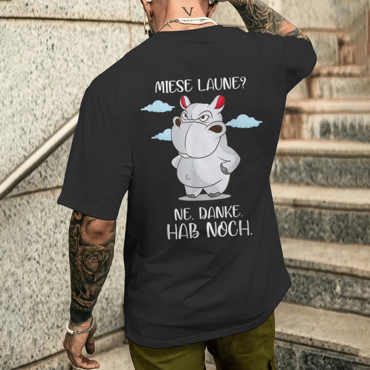 With Meckerndes Nilopferd Miese Laune Hab Noch Nölpferd Rumnölen T-Shirt mit Rückendruck Geschenke für Ihn