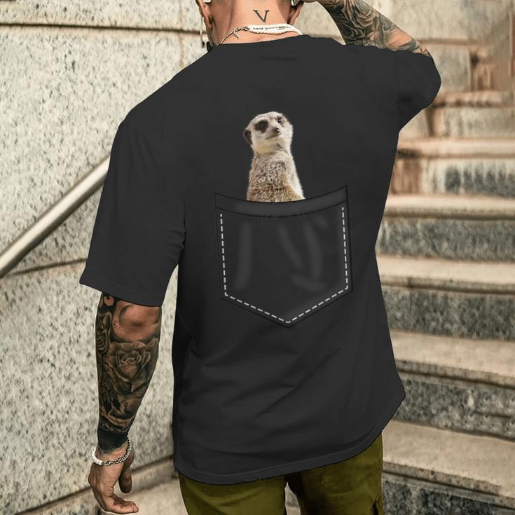 Meerkat In Bag Meerkat T-Shirt mit Rückendruck Geschenke für Ihn