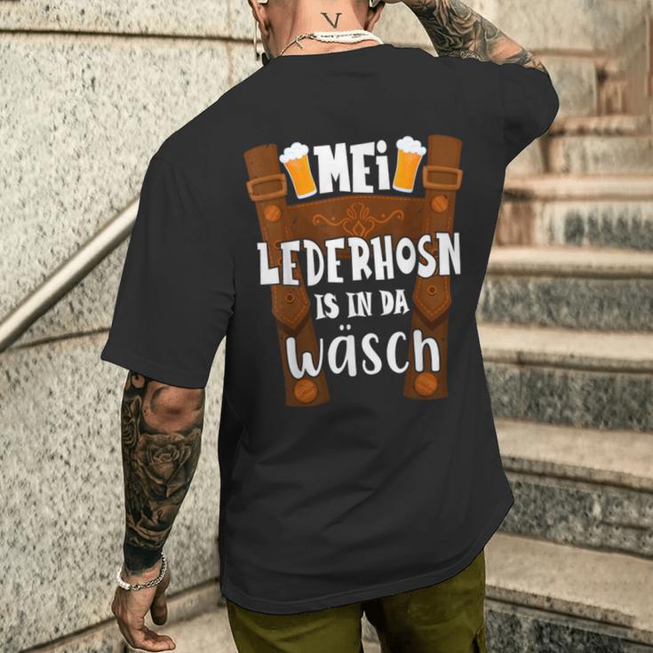 Mei Lederhosn Is In Da Wäsch Mei Lederhosen S T-Shirt mit Rückendruck Geschenke für Ihn