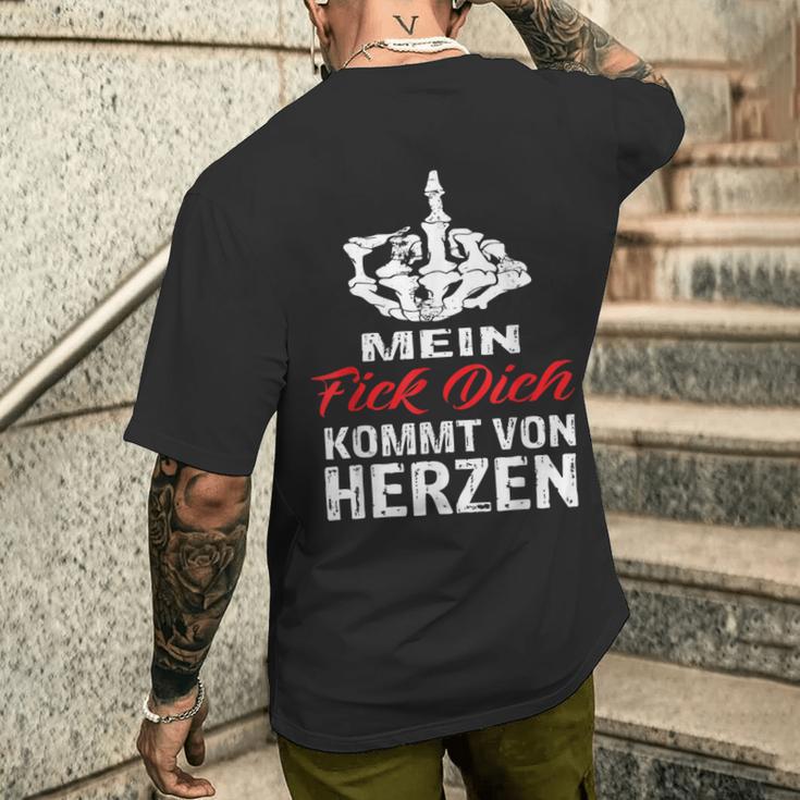 Mein Fick Dich Kommton Herzen Sayings Ironie S T-Shirt mit Rückendruck Geschenke für Ihn