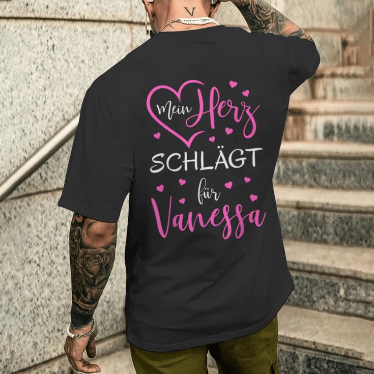 Mein Herz Schlägt Füranessa I Love I Loveanessa T-Shirt mit Rückendruck Geschenke für Ihn