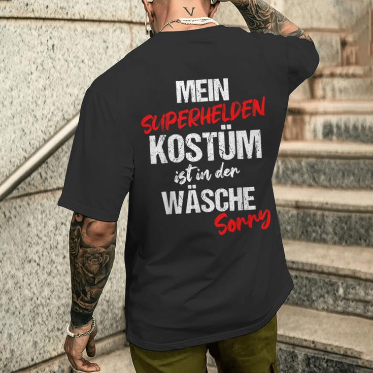 Mein Superhelden Kostüm Ist In Der Wäsche German Langu T-Shirt mit Rückendruck Geschenke für Ihn