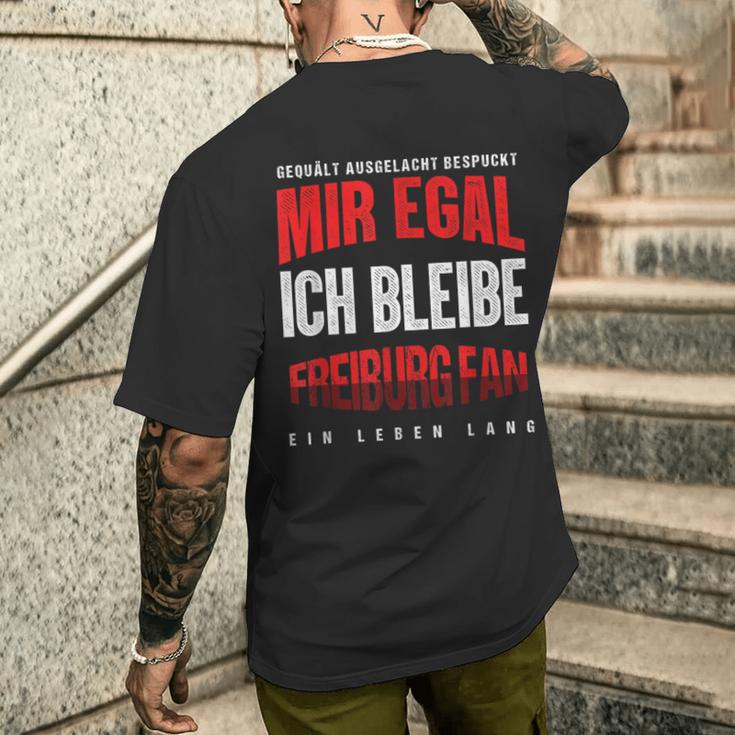 Mir Egal Ich Bleibe Freiburg Fan Football Fan T-Shirt mit Rückendruck Geschenke für Ihn