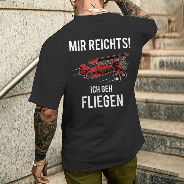 Mir Reichts Ich Geh Fliegen Flugzeug Piloten T-Shirt mit Rückendruck Geschenke für Ihn