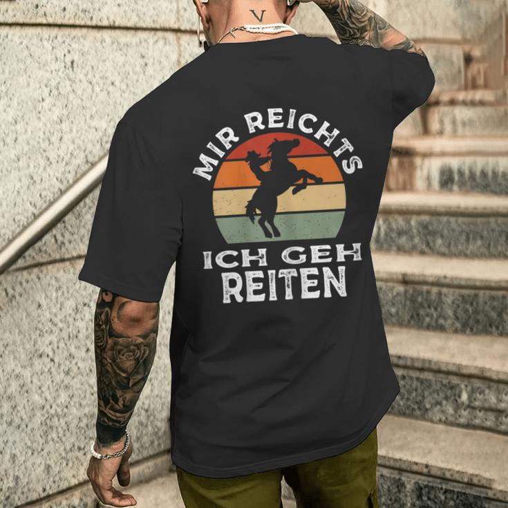 Mir Reichts Ich Geh Reiten Retrointage Rider S T-Shirt mit Rückendruck Geschenke für Ihn