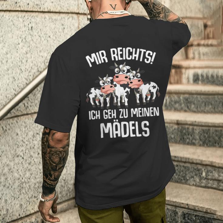 Mir Reichts Ich Geh Zu Meinen Kühen Landwirt Kühe Bauer Kuh T-Shirt mit Rückendruck Geschenke für Ihn