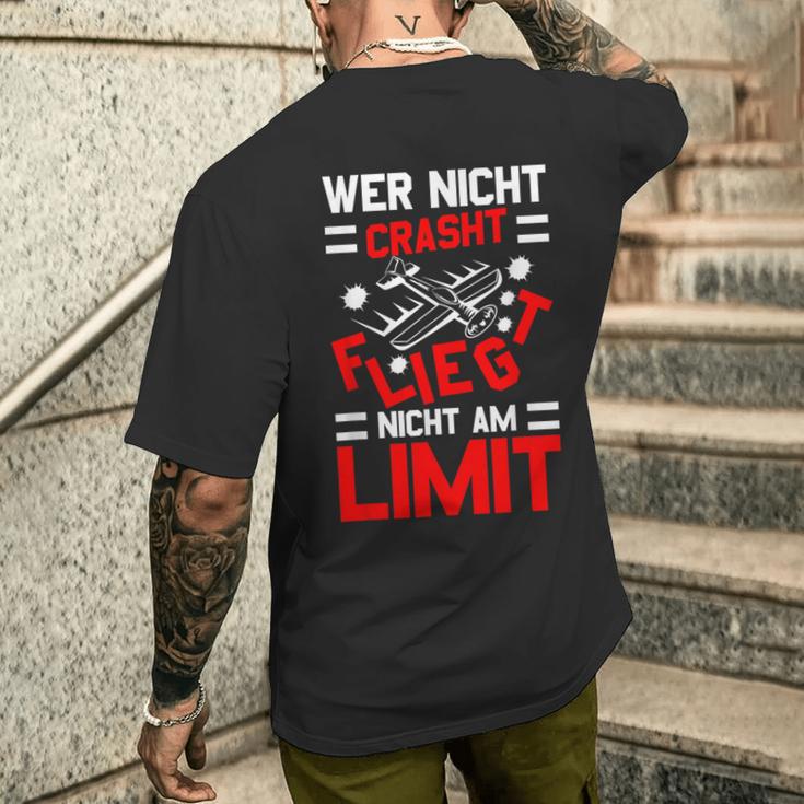 Modellflug Sprüche Lustig Modellbauer Model Flyer Aviator T-Shirt mit Rückendruck Geschenke für Ihn