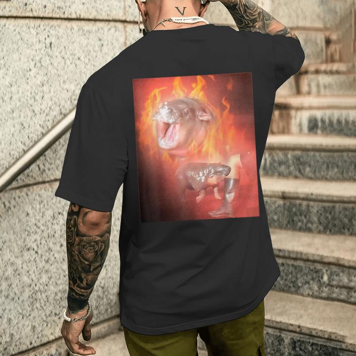 Moo Deng Bite T-Shirt mit Rückendruck Geschenke für Ihn