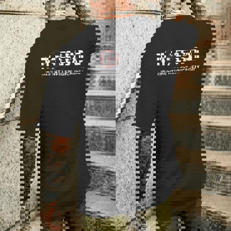Mossad Agenzia Di Intelligence Israeliana Idf Associate T-shirt da uomo con stampa posteriore Regalos para él