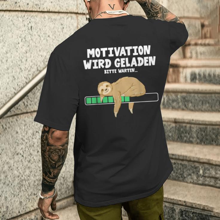 Motivation Wird Geladen Bitte Warten T-Shirt mit Rückendruck Geschenke für Ihn