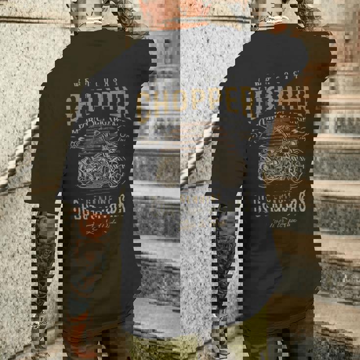 Motorcycle West Coast Chopper Garageintage Graphic T-shirt da uomo con stampa posteriore Regalos para él