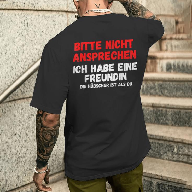 Nicht Ansprechen Ich Habe Eine Freundin T-Shirt mit Rückendruck Geschenke für Ihn