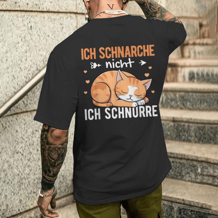 Nightdress Ich Schnarche Nicht Ich Schnurre Katzen Ich Schn T-Shirt mit Rückendruck Geschenke für Ihn