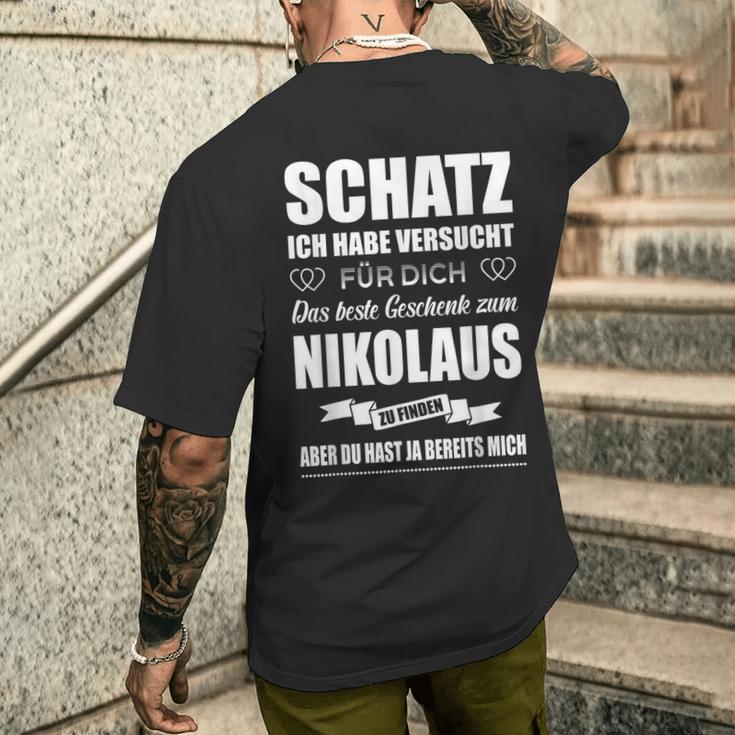 Nikolaus Für Sie Ehefrau Nikolaustag Für Him Ehemann Freund T-Shirt mit Rückendruck Geschenke für Ihn