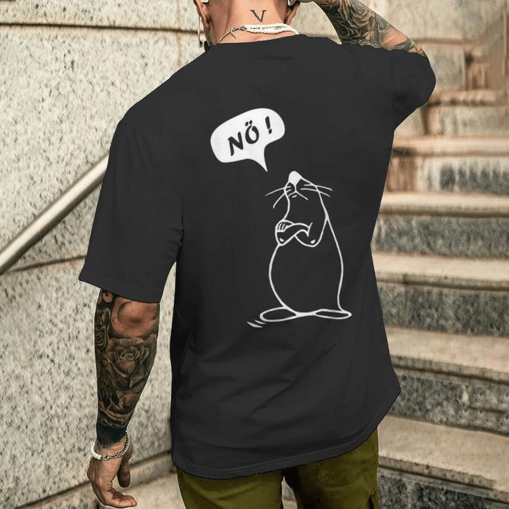 Nö Mit Seehund Lustiger Für Neinsager Nope T-Shirt mit Rückendruck Geschenke für Ihn