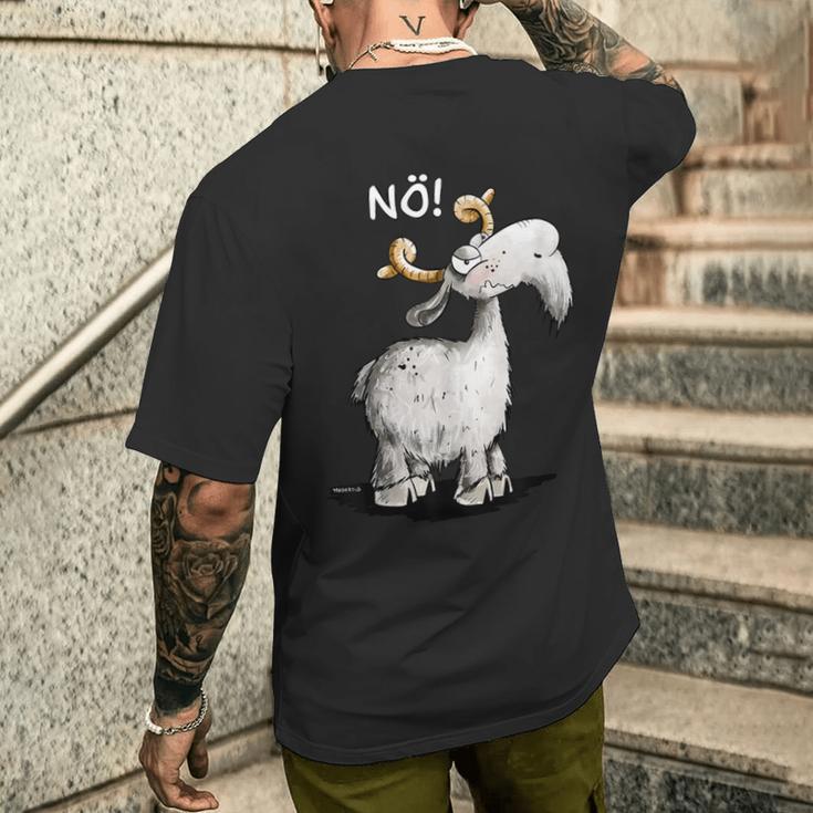 Nö Ziege Hat Keinen Bock I Goat Statement Fun S T-Shirt mit Rückendruck Geschenke für Ihn