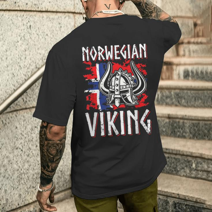 Norwayiking Norway Flag T-Shirt mit Rückendruck Geschenke für Ihn