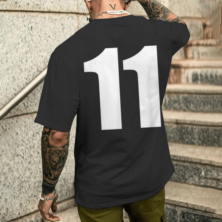 Number Eleven Number 11 Numbers T-Shirt mit Rückendruck Geschenke für Ihn