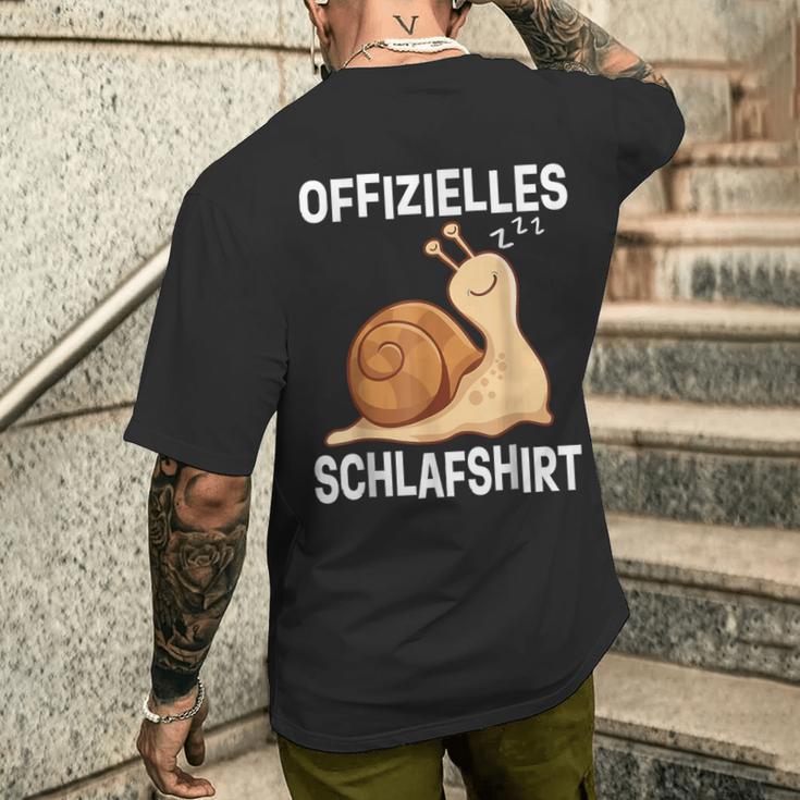 Offizieller Snail Sleep Schlafanzug Snail Late Sleeper T-Shirt mit Rückendruck Geschenke für Ihn