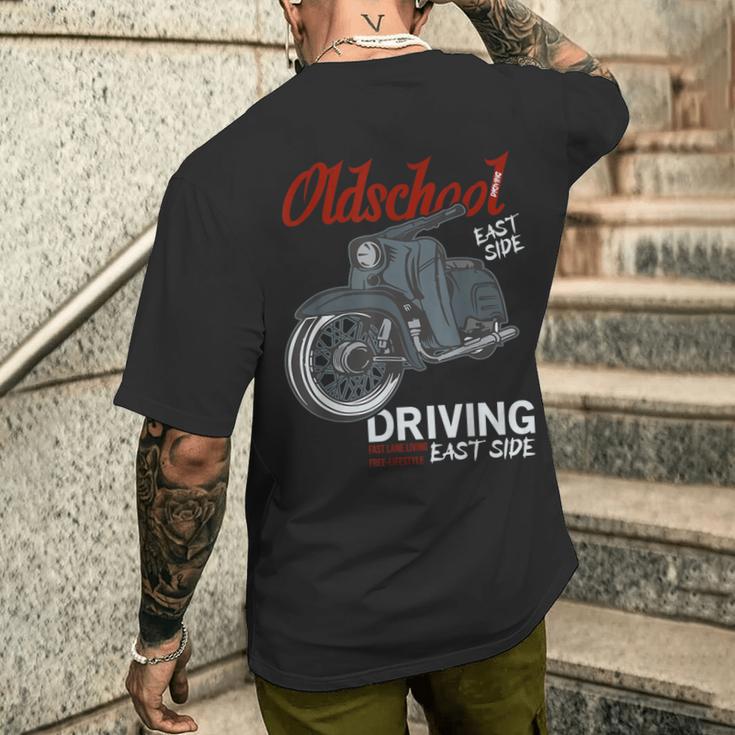 Oldschool Schwalbe Tuning Kr51 Simson Ddr Moped T-Shirt mit Rückendruck Geschenke für Ihn