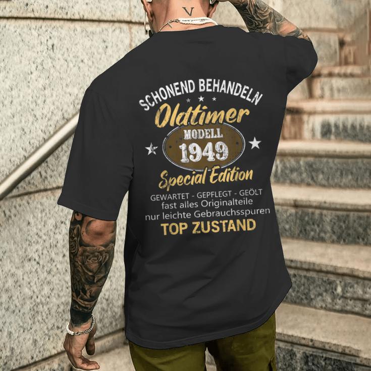 Oldtimer Baujahr 1949 Geborenintage 1949 Birthday T-Shirt mit Rückendruck Geschenke für Ihn