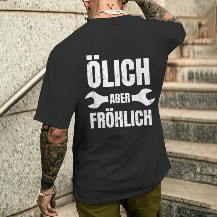 Ölich Aber Fröhlich Kfz Mechanic Mechatroniker T-Shirt mit Rückendruck Geschenke für Ihn