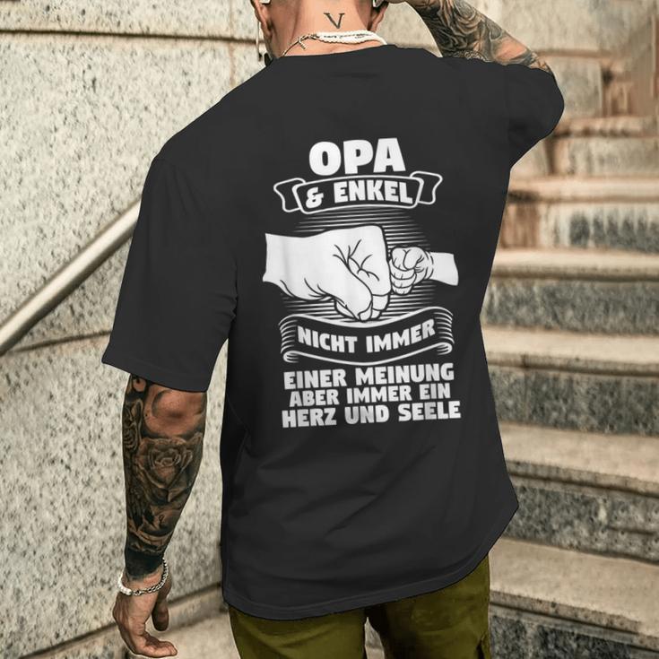 Opa & Enkel Immer Ein Herz Und Seele Opa Angel S T-Shirt mit Rückendruck Geschenke für Ihn