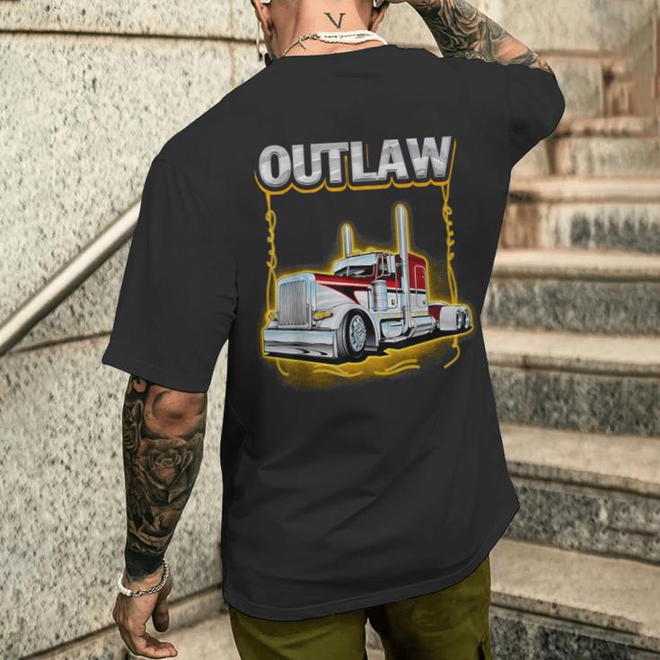 Outlaw Peterbilt Truck S T-Shirt mit Rückendruck Geschenke für Ihn