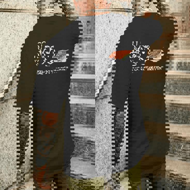 Pace Amore Arrosticini Retro Arrosticini Amante Cibo Amante T-shirt da uomo con stampa posteriore Regalos para él