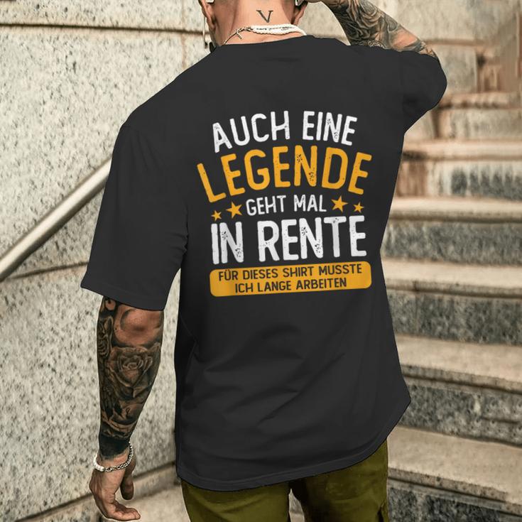 Pension Eine Legende Geht In Rente Rentner 2023 T-Shirt mit Rückendruck Geschenke für Ihn