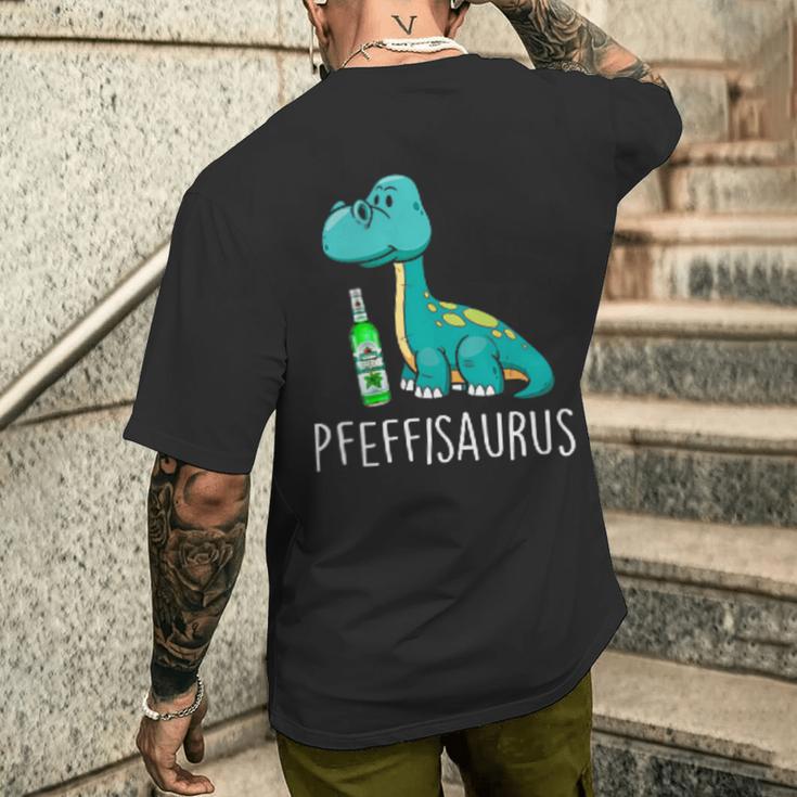 Pfeffisaurus Dino Peppermint Liqueur Running Party S T-Shirt mit Rückendruck Geschenke für Ihn