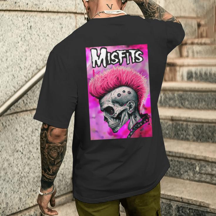 Pink Misfits Skull Fanart T-Shirt mit Rückendruck Geschenke für Ihn