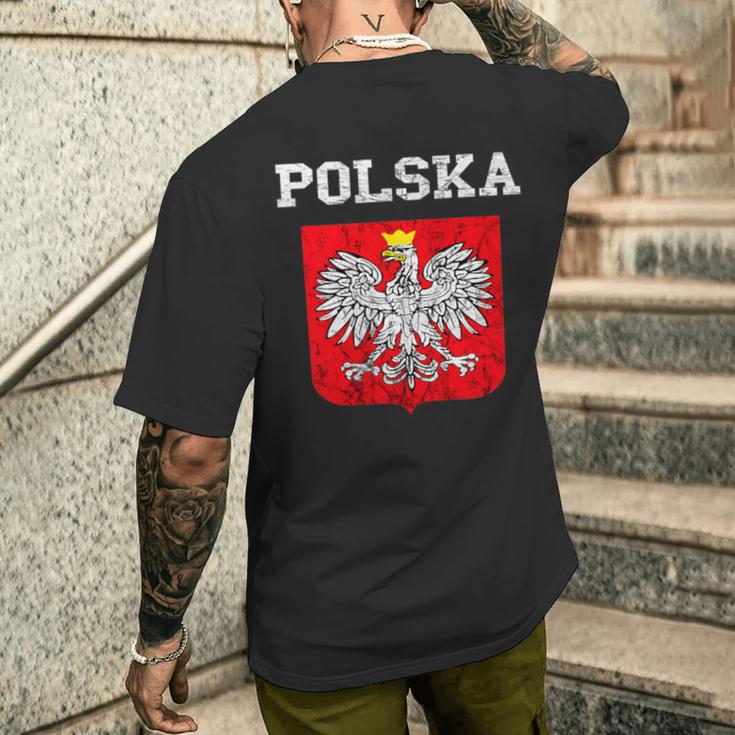 Polska Polish Flag Polish Pride Polska Polish Eagle S T-Shirt mit Rückendruck Geschenke für Ihn