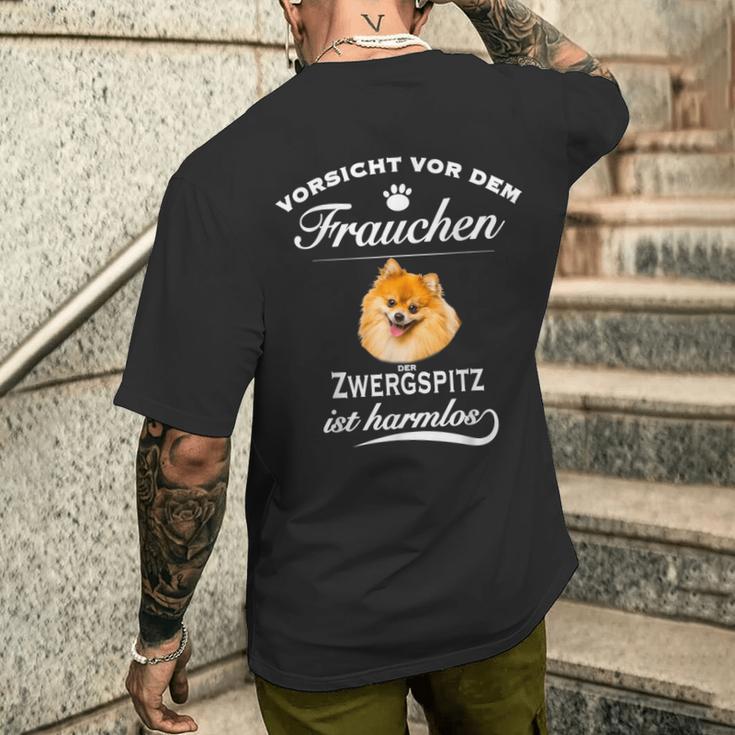 Pomeranian Orsicht Frauchen T-Shirt mit Rückendruck Geschenke für Ihn