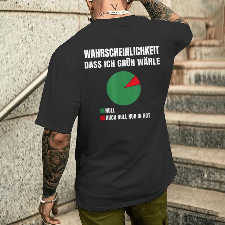 Probability Dass Ich Gegen Grüne Grün Nein Danke T-Shirt mit Rückendruck Geschenke für Ihn