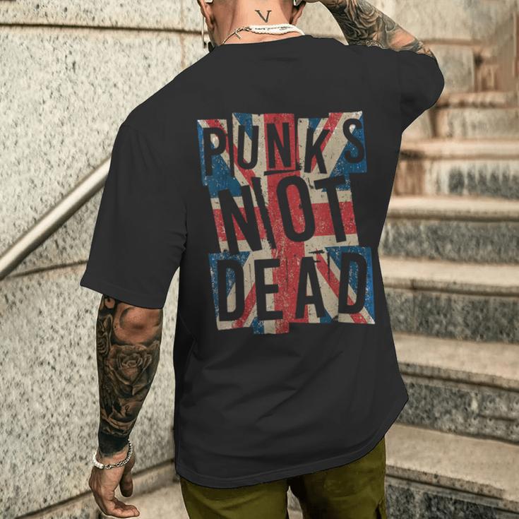 Punk Not Deadintage Uk London Flag Punk Is Not Dead T-Shirt mit Rückendruck Geschenke für Ihn