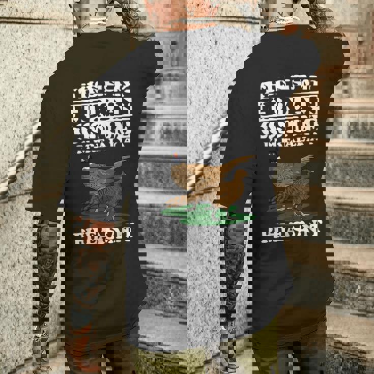 Questo È Il Mio Costume Umano Sono Davvero Un Uccello Fagiano T-shirt da uomo con stampa posteriore Regalos para él