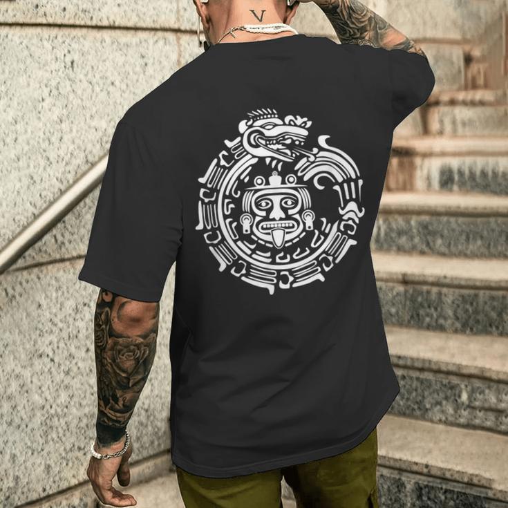 Quetzalcoatl Maya Aztec Antique Symbol T-Shirt mit Rückendruck Geschenke für Ihn