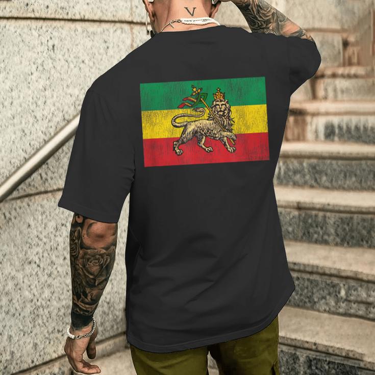 Rastafari Lion Of Judah Reggae Rasta Flag T-Shirt mit Rückendruck Geschenke für Ihn