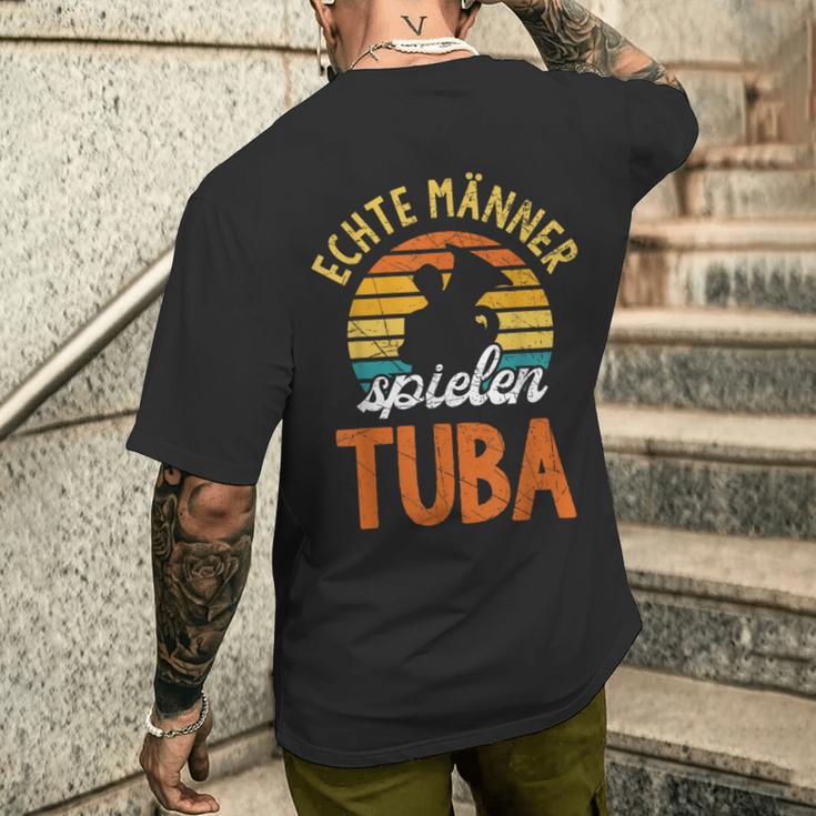 Real Männer Spielen Tuba S T-Shirt mit Rückendruck Geschenke für Ihn