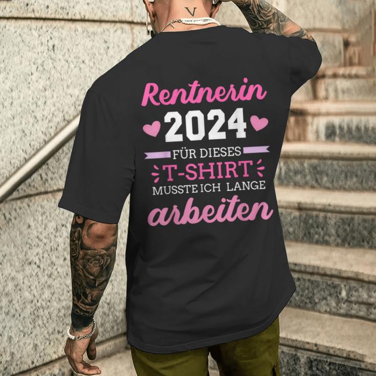 Rentnerin 2024 Dieses Musste Lange Arbeiten Rente Retirement T-Shirt mit Rückendruck Geschenke für Ihn