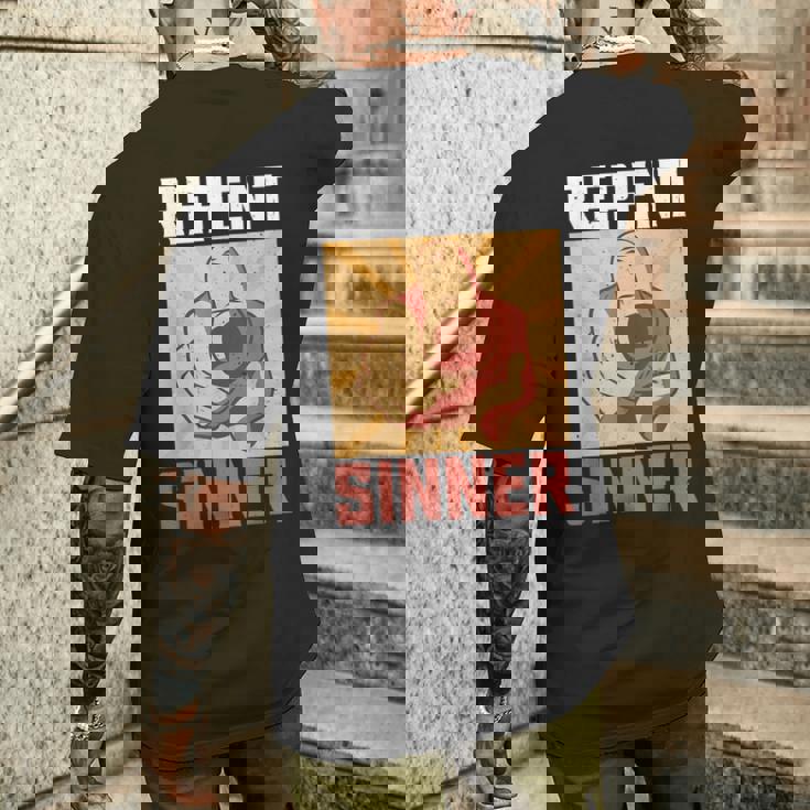 Repent Sinner T-shirt da uomo con stampa posteriore Regalos para él