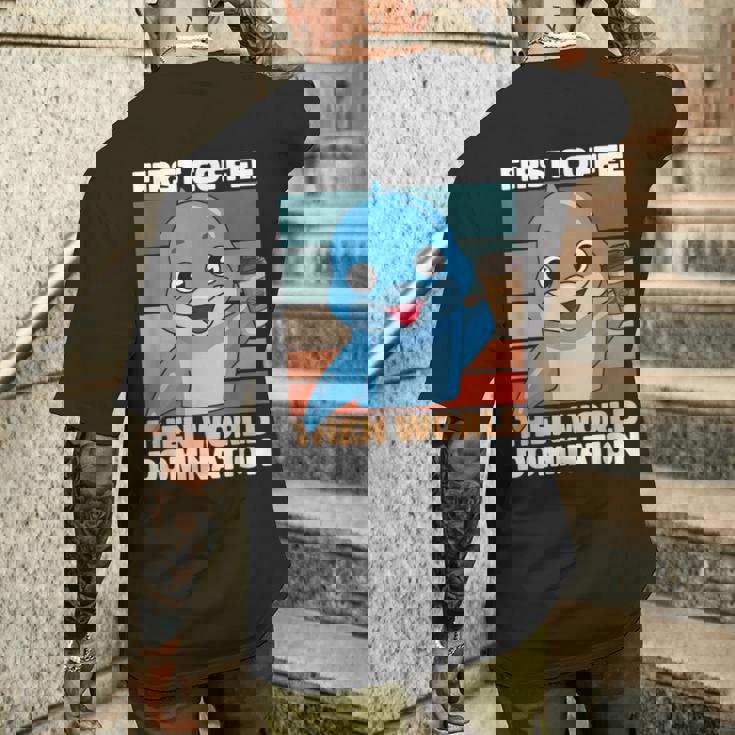 Retro Delfini Caffè Oceano Delfinointage Delfini T-shirt da uomo con stampa posteriore Regalos para él