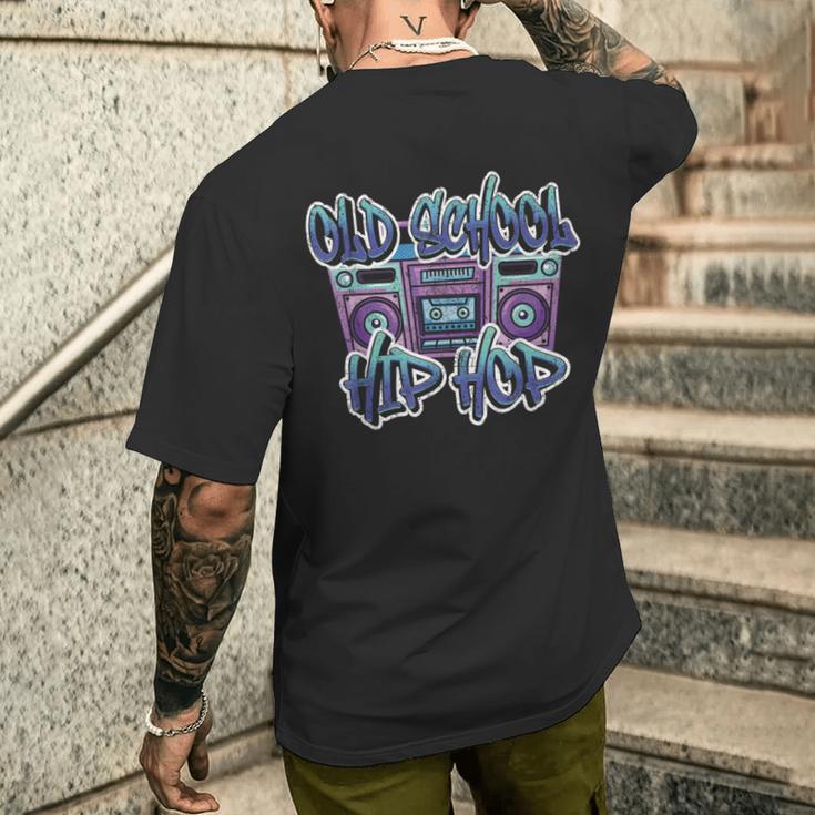 Retro Old School Hip Hop Graffiti Cassette 80S 90S T-Shirt mit Rückendruck Geschenke für Ihn