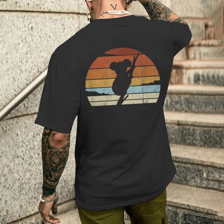 Retro Sunset Koala Bear Silhouette Baggy Koala T-Shirt mit Rückendruck Geschenke für Ihn